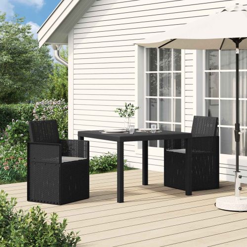 Градински Dining Столове 2 pcs Антрацит и Светлосиво ПП