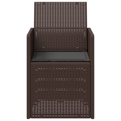 Градински Dining Столове 2 pcs Кафяво и антрацит ПП