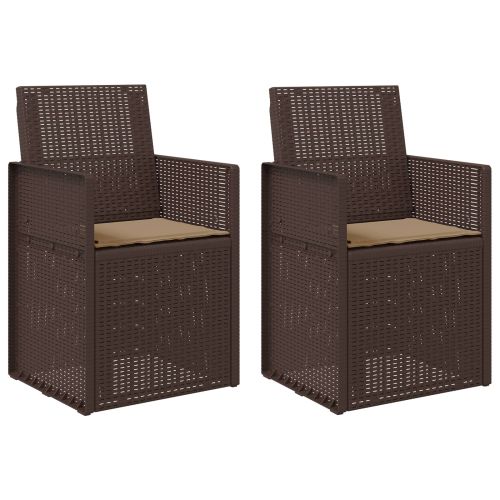 Градински Dining Столове 2 pcs Кафяво и таупе ПП