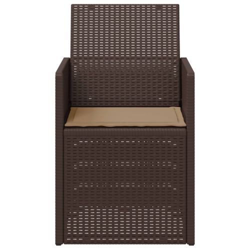 Градински Dining Столове 2 pcs Кафяво и таупе ПП