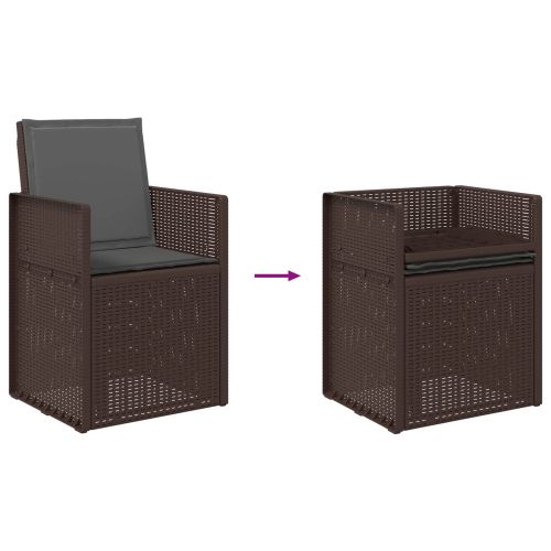 Градински Dining Столове 2 pcs Кафяво и антрацит ПП