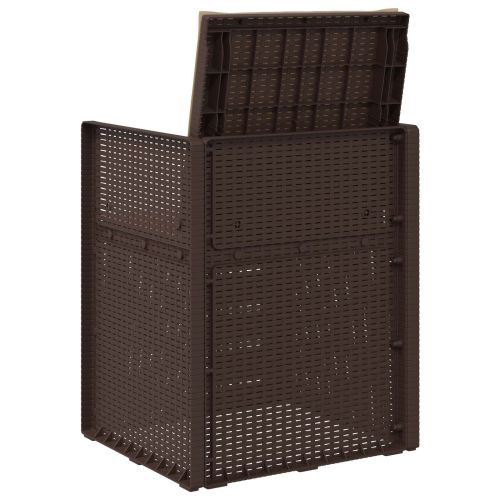 Градински Dining Столове 2 pcs Кафяво и таупе ПП