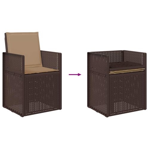 Градински Dining Столове 2 pcs Кафяво и таупе ПП