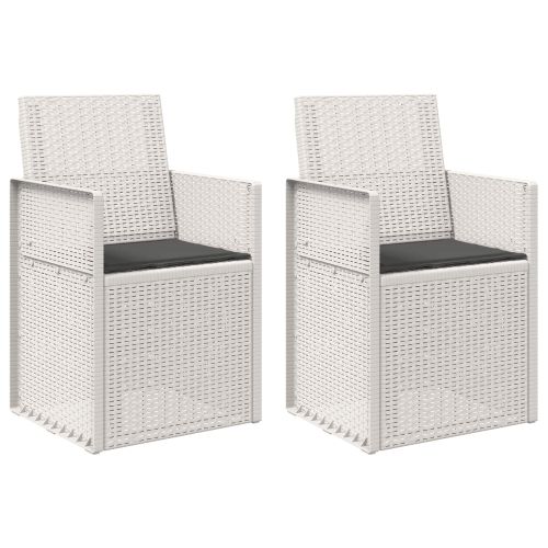 Градински Dining Столове 2 pcs Бяло и антрацит ПП