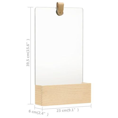 322802 Wall Mirror Solid Pinewood 23x39,5 cm