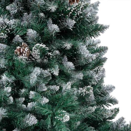 Изкуствено коледно дърво с LED светлини и комплект топки и шишарки 180 см