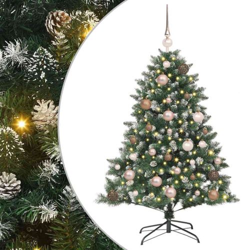 С изкуствено коледно дърво с 150 LED светодиода Зелен 120 cm