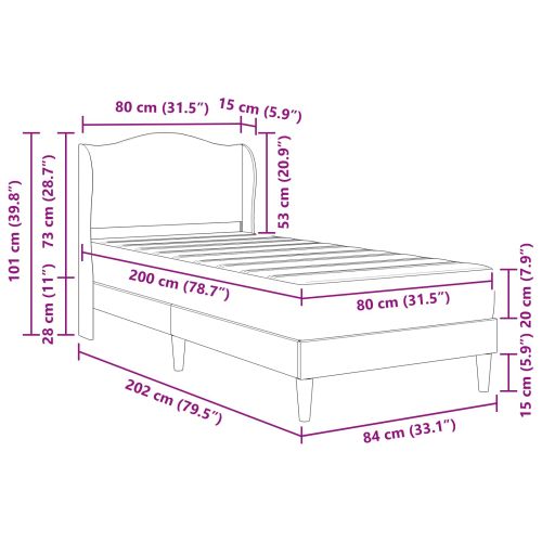 Рамка за легло с таблото Тъмнозелено 80 x 200 cm Кадифе