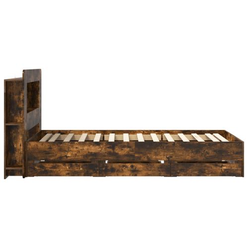 Леглово рамо с хранилище с таблото Опушен дъб 90 x 200 cm