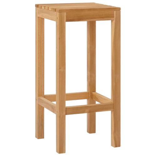 Бар стол 4 pcs Натурално Солидно тиково дърво