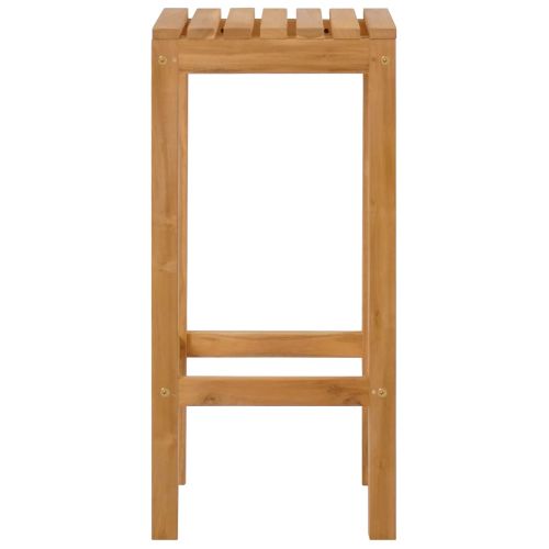 Бар стол 4 pcs Натурално Солидно тиково дърво