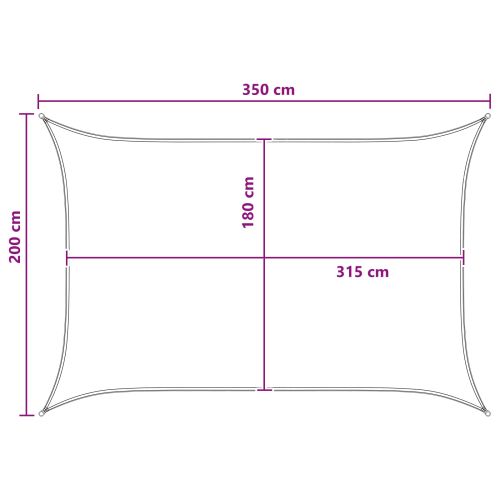 Слънцезащитен плат 2 x 3,5 m HDPE Правоъгълна Синьо и бяло