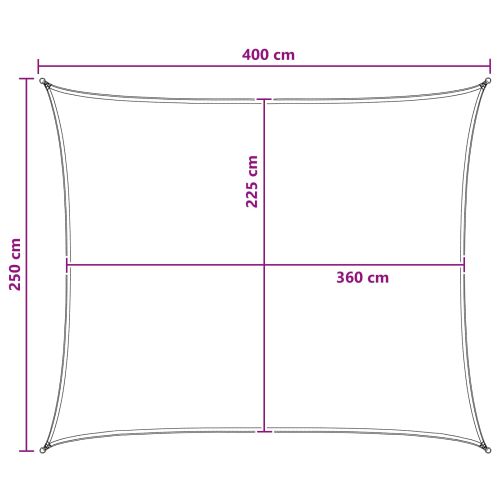 Слънцезащитен плат Светлосив и бял 2,5 x 4 m HDPE