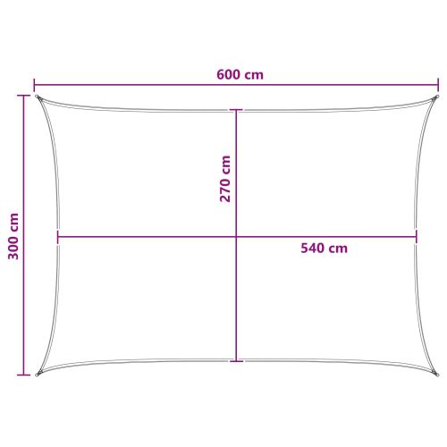Слънцезащитен плат Светлосив и бял 3 x 6 m HDPE