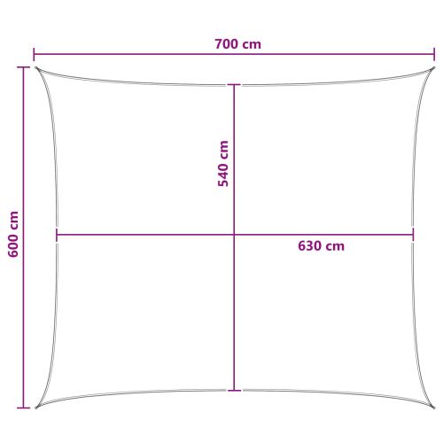 Слънцезащитен плат Светлосив и бял 6 x 7 m HDPE