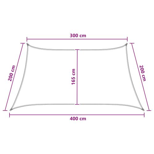 Слънцезащитен плат Светлосив и бял 3 / 4 x 2 m HDPE