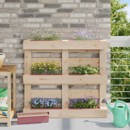 Кутиите за цветя за евро палети 24 pcs Кафяво