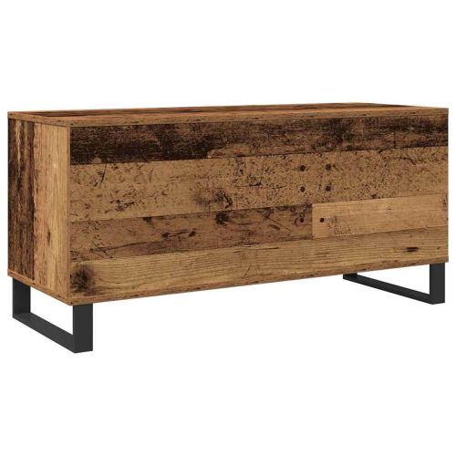 Шкаф за грамофонни плочи с рафт Старо дърво 100 x 38 x 48 см