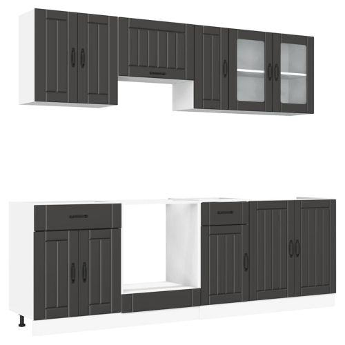 Комплект кухненски шкафове от 8 части Kalmar, инженерно дърво