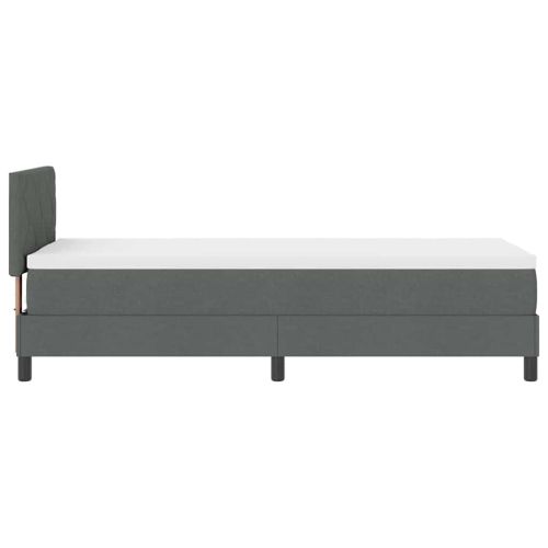 Легло с пружинирана основа Тъмен сив 80 x 200 cm текстил
