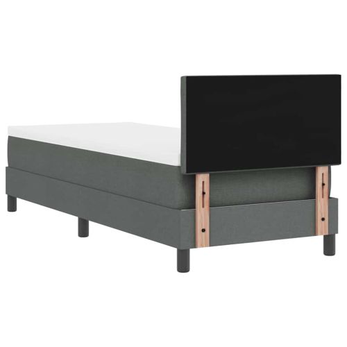 Легло с пружинирана основа Тъмен сив 80 x 200 cm текстил