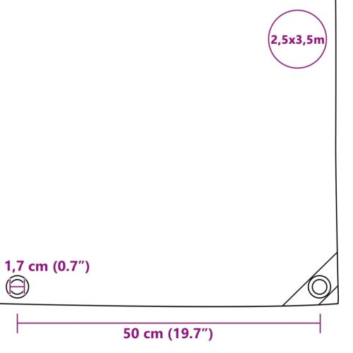 Брезентово платнище, 650 гр/м², 2,5x3,5 м, зелено