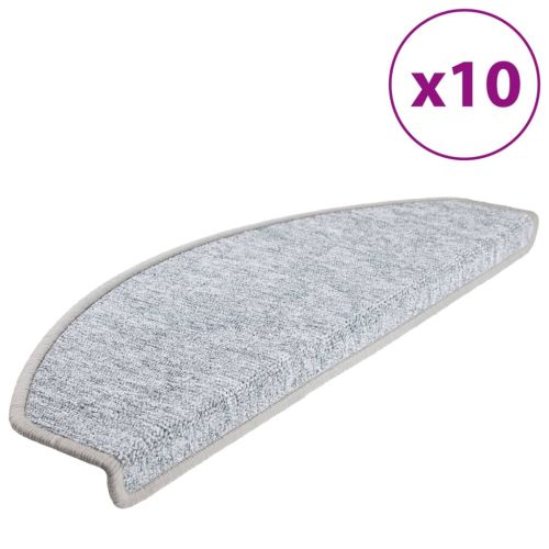 Изтривалки за стълби, 10 бр., 65x24x4 см, светлосиви, полукръгли, големи