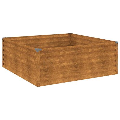 Градинска повдигната леха 100x100x36 см кортенова стомана