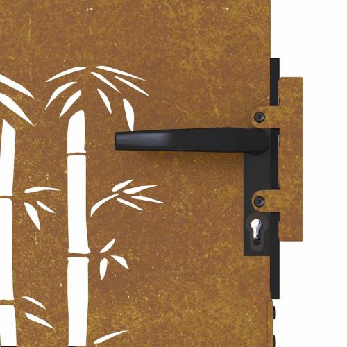 Градинска врата 85 x 200 cm Прахово покритие стомана С ключалка