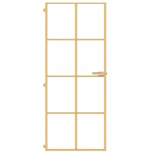 Интериорна врата златиста 83x201,5 см закалено стъкло алуминий