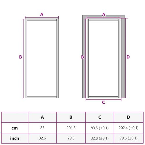 Интериорна врата златиста 83x201,5 см закалено стъкло алуминий
