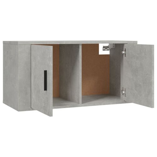 ТВ шкафове за стенен монтаж, 3 бр, бетонно сиви, 80x34,5x40 см