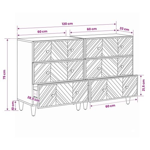 Шкафове за съхранение 2 pcs Кафяво 60 x 33,5 x 75 см