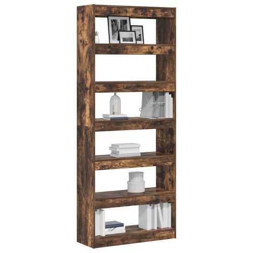 Шкаф за книги 6 нива 80 x 30 x 198 см Инженерна дървесина