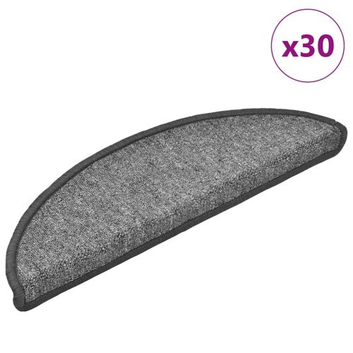 Изтривалки за стълби, 30 бр., 56x17x3 см, тъмносиви, полукръгли