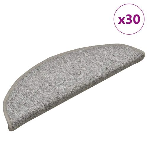 Изтривалки за стълби, 30 бр., 56x17x3 см, светлосиви, полукръгли