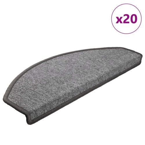 Изтривалки за стълби, 20 бр., 65x24x4 см, тъмносиви, полукръгли, големи