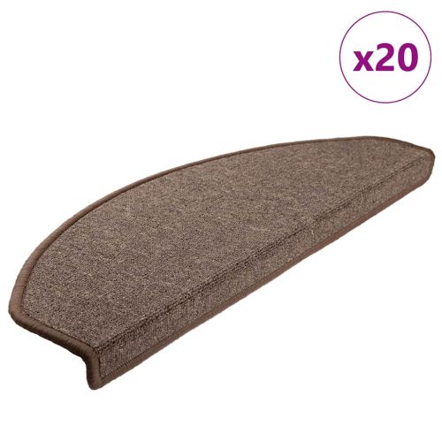 Изтривалки за стълби, 20 бр., 65x24x4 см, кафеенокафяви, полукръгли, големи