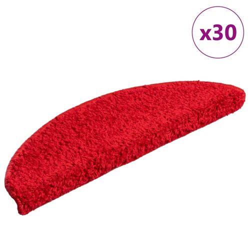 Изтривалки за стълби, 30 бр., 56x17x3 см, червени, полукръгли