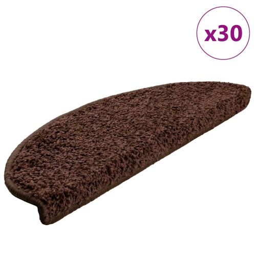 Изтривалки за стълби, 30 бр., 65x21x4 см, кафяви, полукръгли, големи