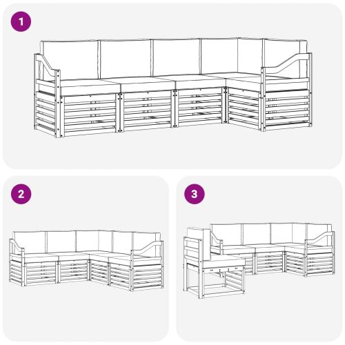 Комплект дивани за открито 5 pcs Бяло и антрацит