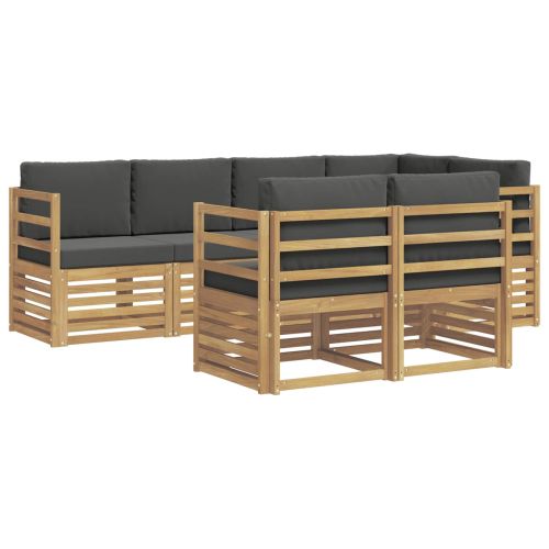 Комплект дивани за открито 7 pcs Бяло и антрацит