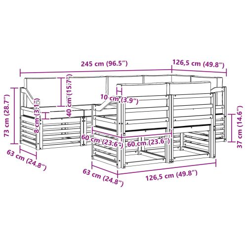 Комплект дивани за открито 7 pcs Бяло и антрацит