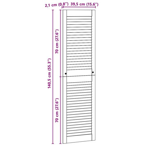 Врата за шкаф с врата 4 бр. Натурално 140,5 x 39,5 см