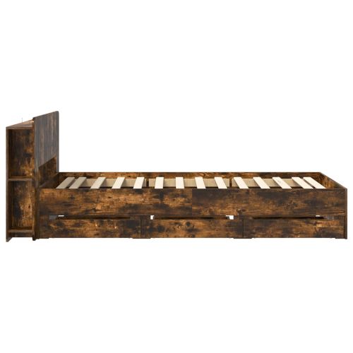 Леглово рамо с хранилище с таблото Опушен дъб 90 x 190 cm