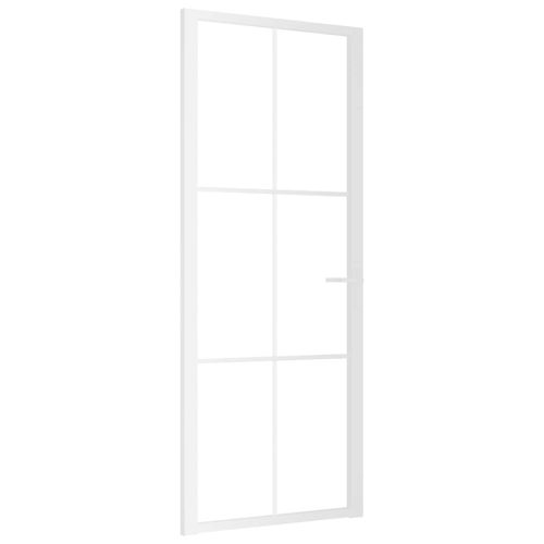 Интериорна врата 83x201,5 см бяла ESG стъкло и алуминий