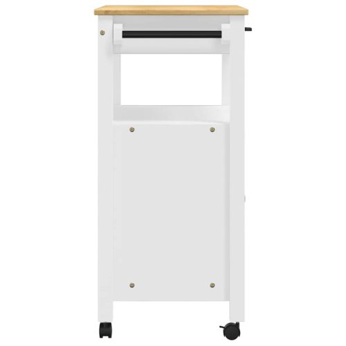 Кухненска количка "MONZA" 84x40x88,5 см бяла борово дърво масив