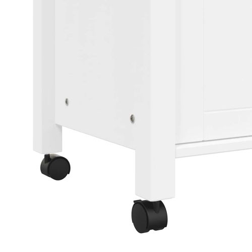 Кухненска количка "MONZA" 84x40x88,5 см бяла борово дърво масив