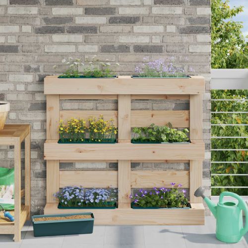 Кутиите за цветя за евро палети 12 pcs Зелено