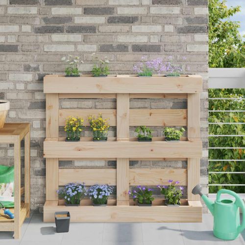 Кутиите за цветя за евро палети 12 pcs Сиво 13,5 х 9 х 9,5 см